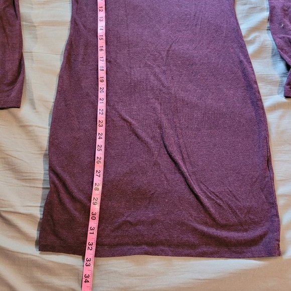 Medium H&M Basic Burgundy Long Sleeve Bodycon Dress - Picture 5 of 8